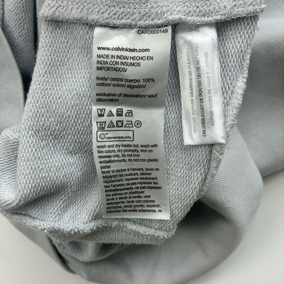 Calvin Klein Cropped Crewneck Sweatshirt Sz S – Gray Minimal Streetwear - Picture 5 of 7